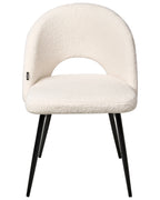 Set of 2 Dining Chairs ONAGA Boucle White
