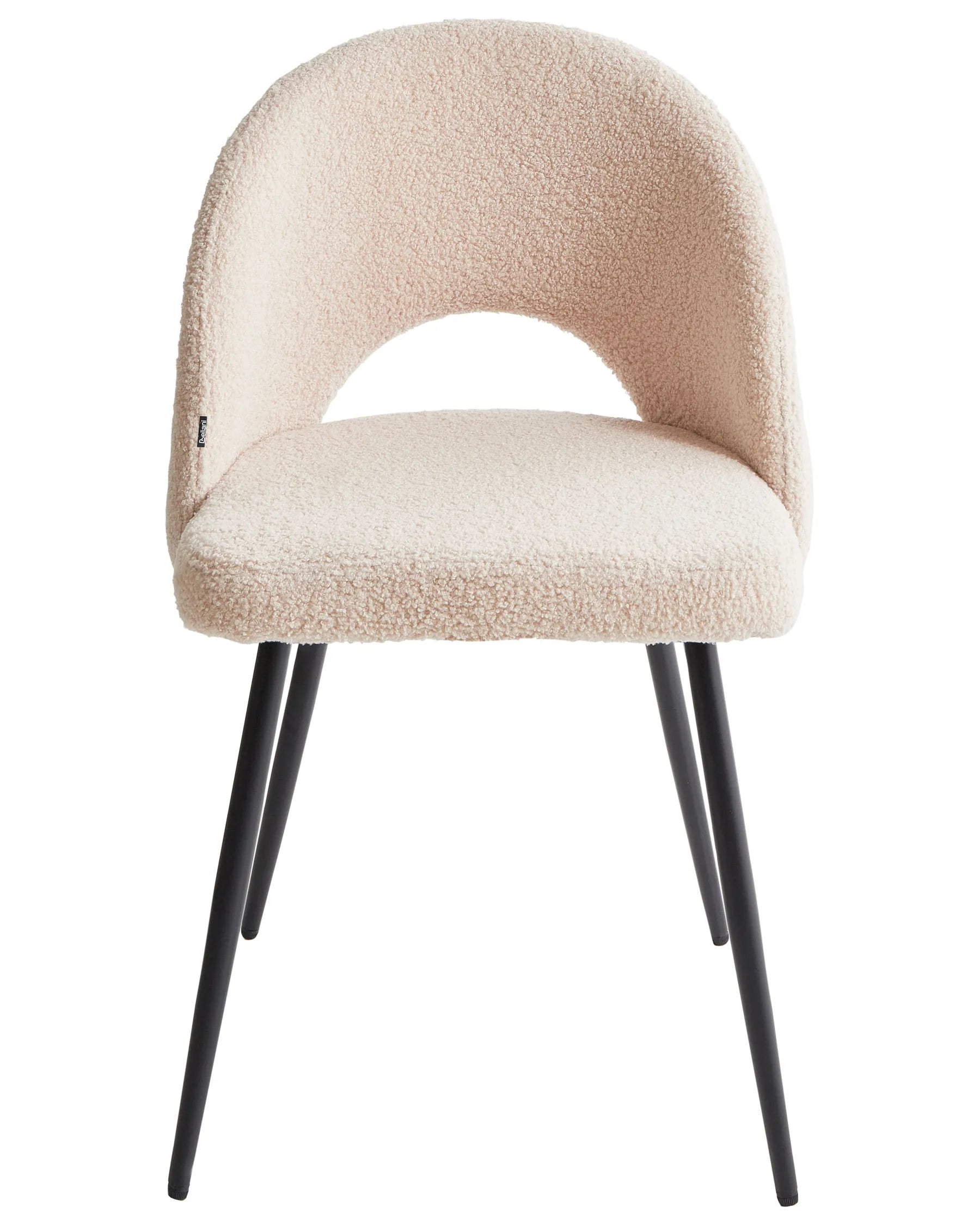 Set of 2 Dining Chairs ONAGA Boucle Beige
