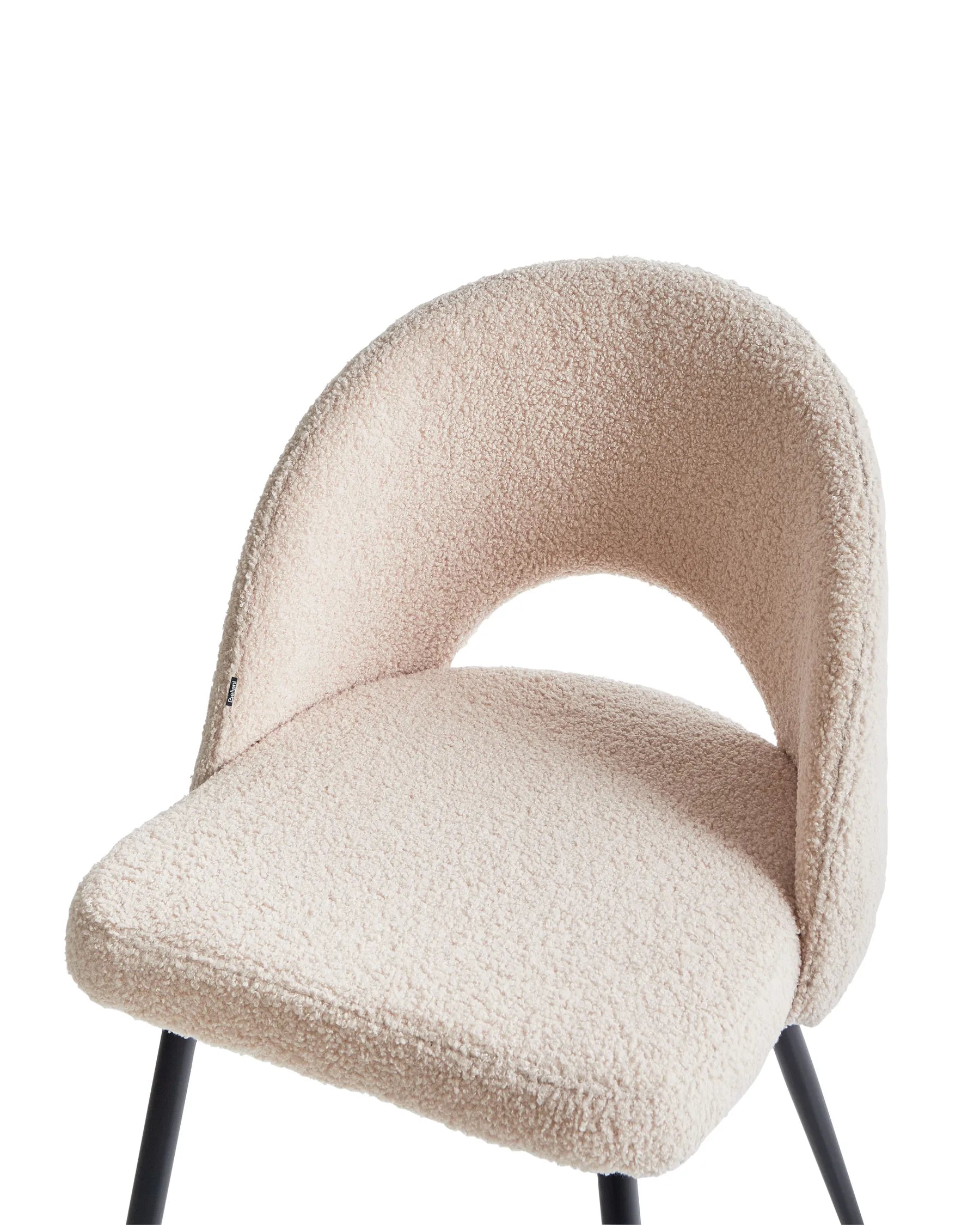 Set of 2 Dining Chairs ONAGA Boucle Beige