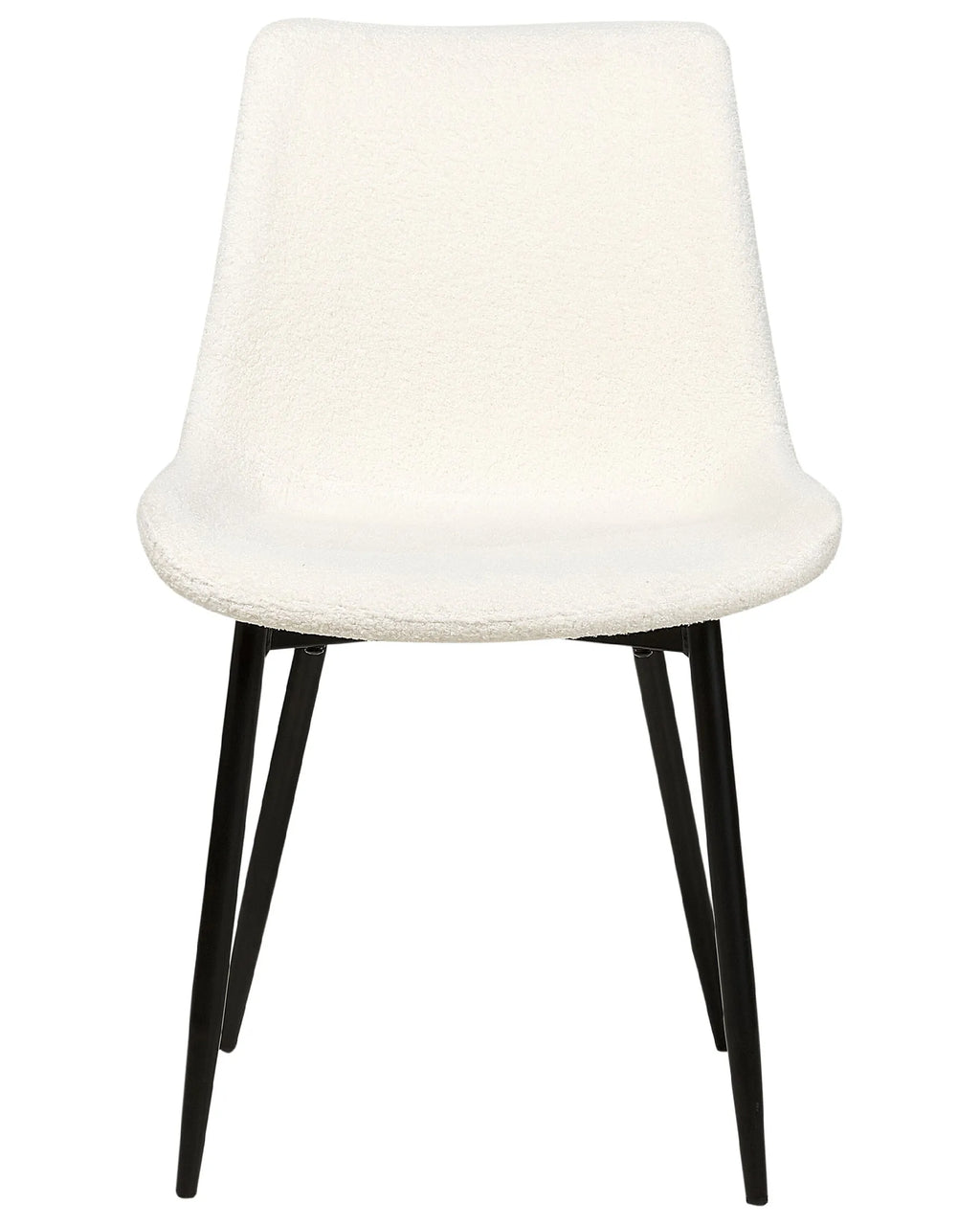 Set of 2 Dining Chairs AVILLA Boucle White
