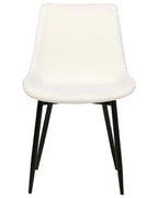 Set of 2 Dining Chairs AVILLA Boucle White