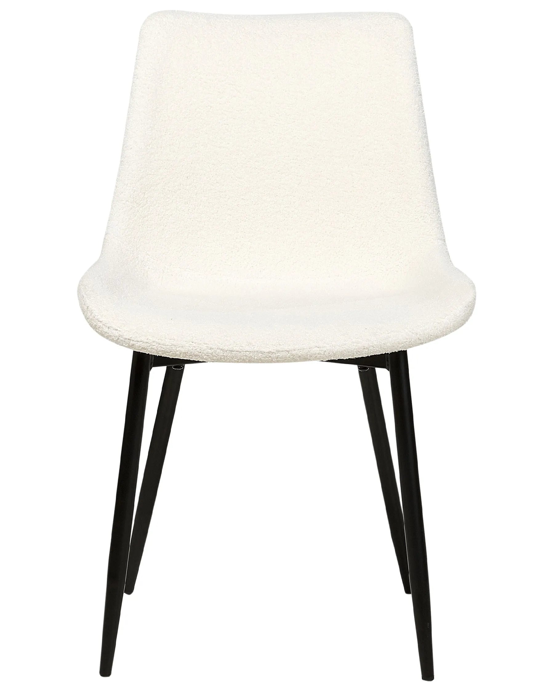 Set of 2 Dining Chairs AVILLA Boucle White