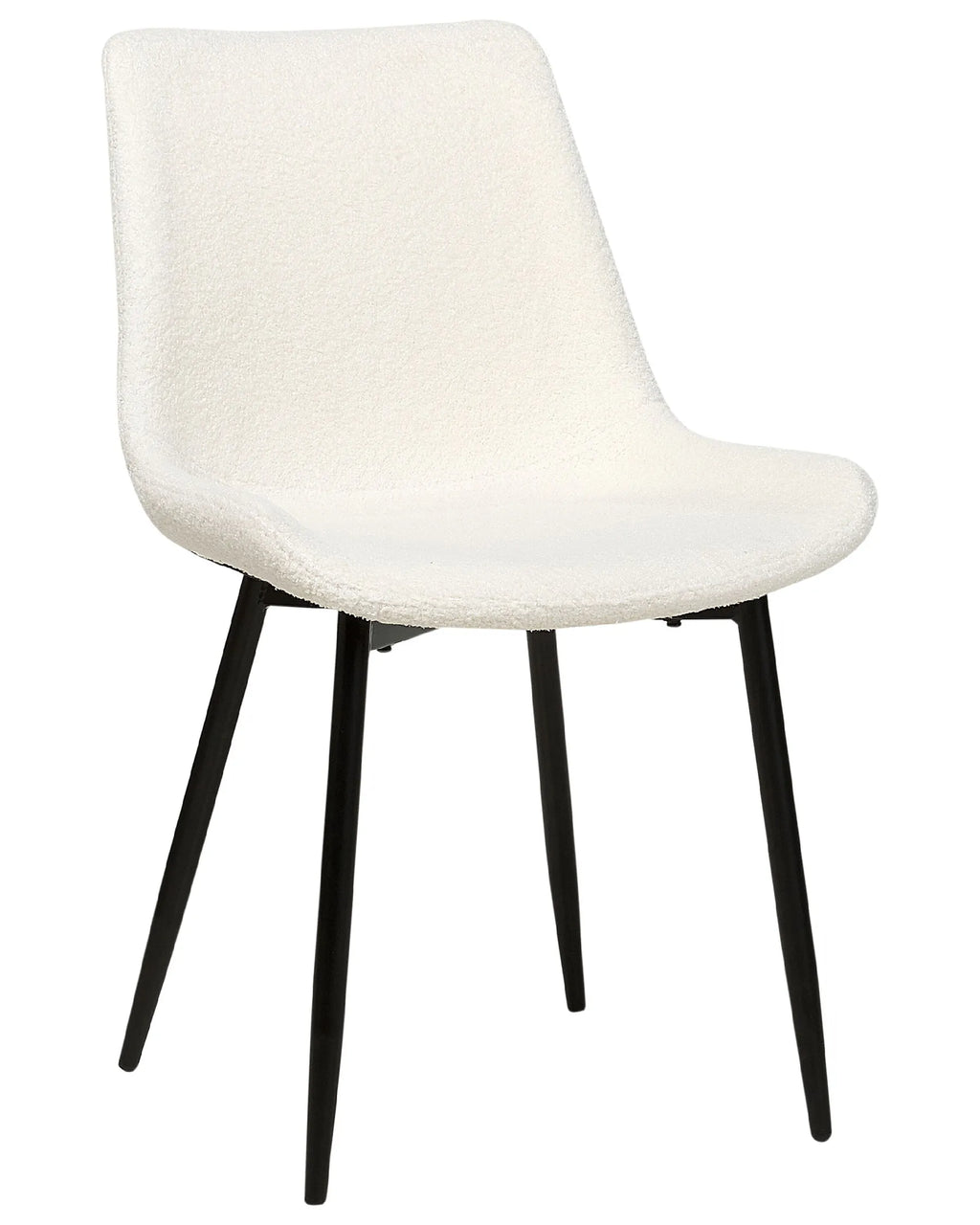 Set of 2 Dining Chairs AVILLA Boucle White