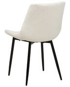 Set of 2 Dining Chairs AVILLA Boucle White