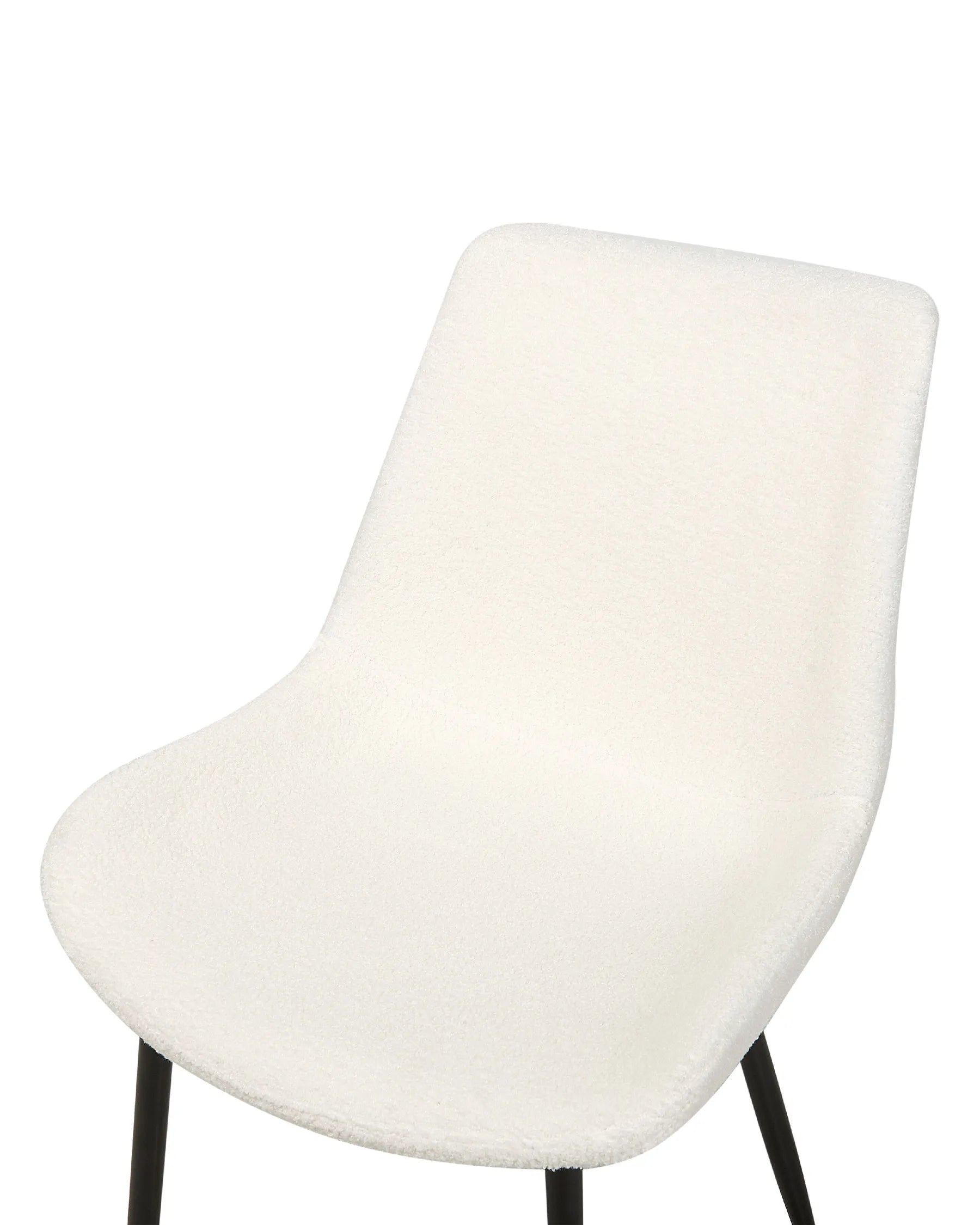 Set of 2 Dining Chairs AVILLA Boucle White