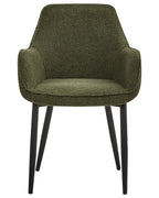 Set of 2 Dining Chairs ALDEN Boucle Dark Green