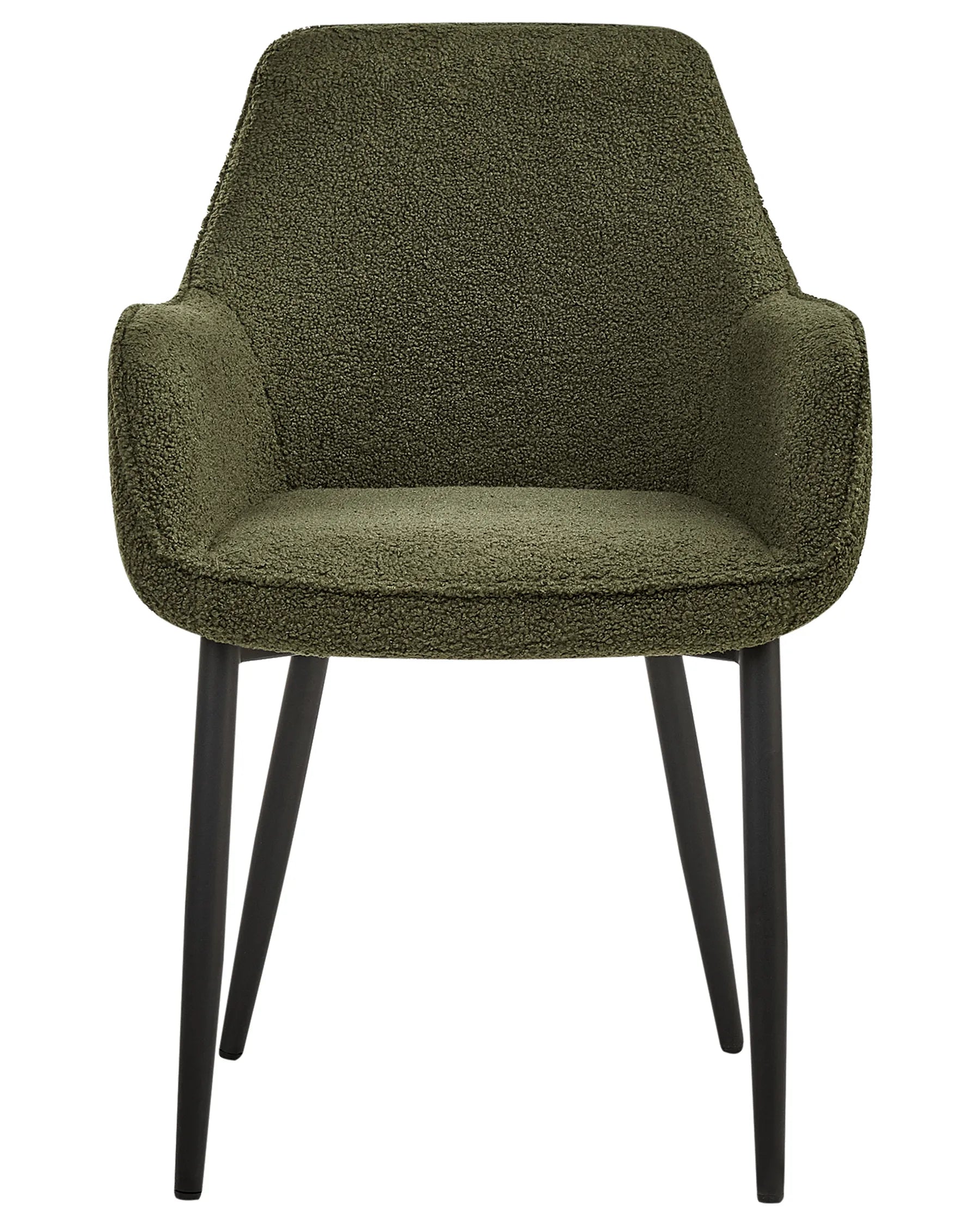 Set of 2 Dining Chairs ALDEN Boucle Dark Green