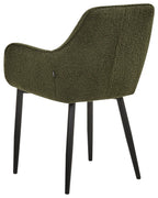 Set of 2 Dining Chairs ALDEN Boucle Dark Green