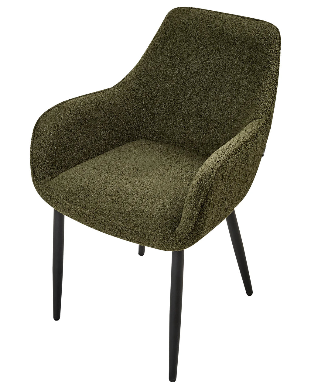 Set of 2 Dining Chairs ALDEN Boucle Dark Green