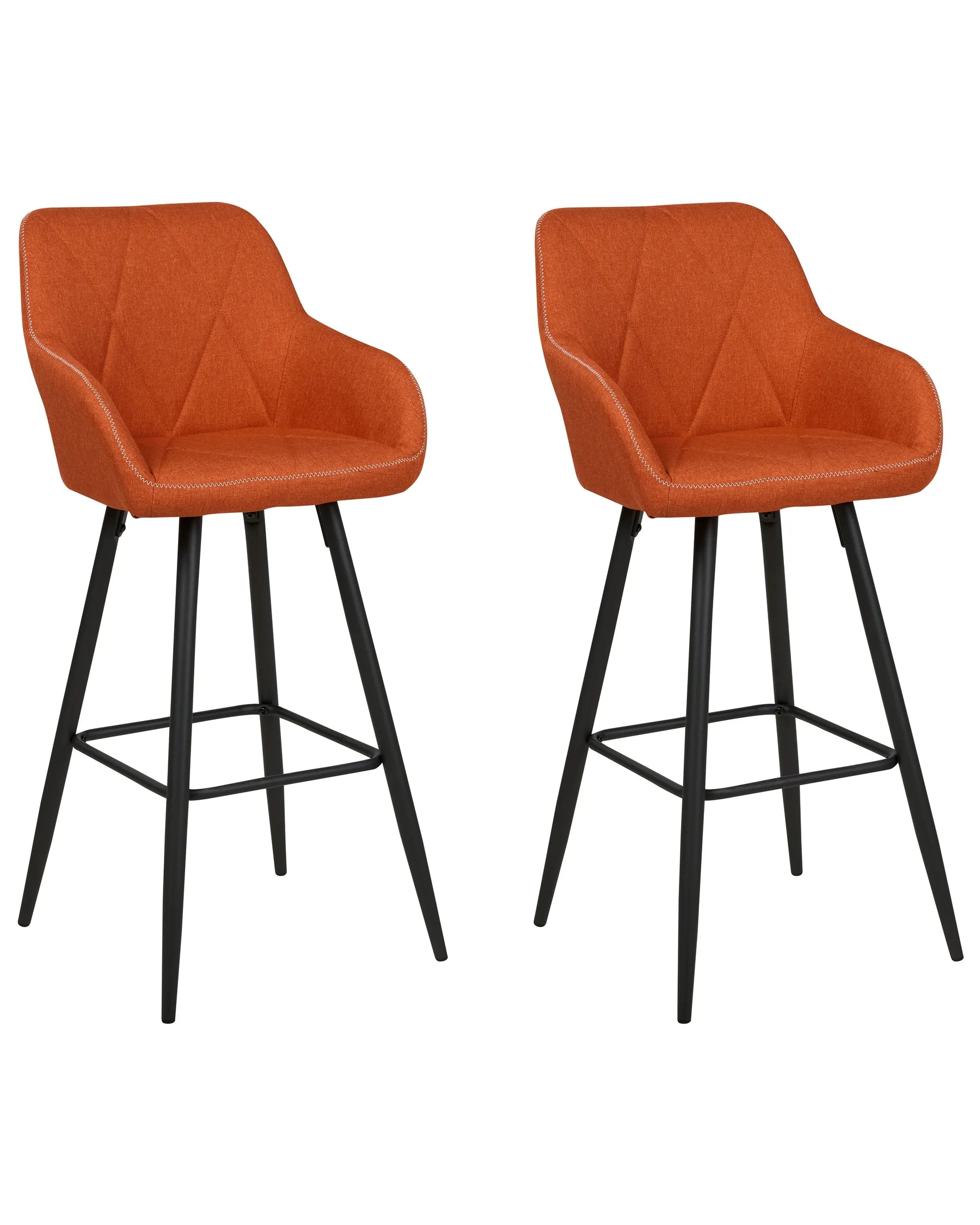 Set of 2 Bar Chairs DARIEN Orange