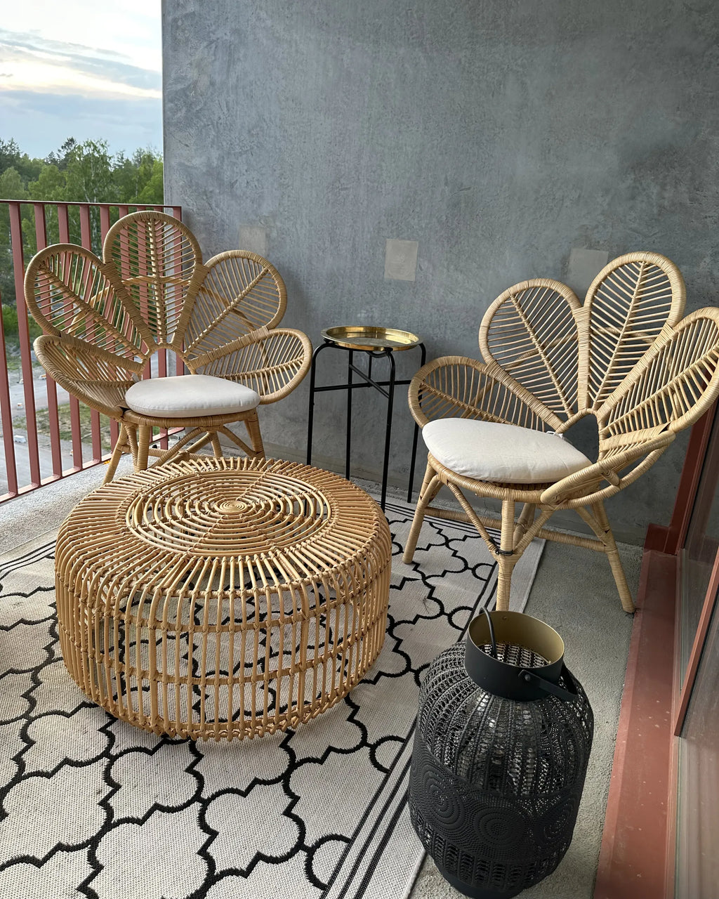 Coffee Table LIMNI Rattan Light Brown
