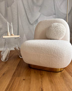 Armchair LOVIISA Boucle White