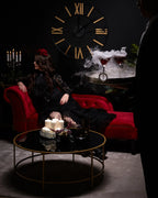 Coffee Table FLORENCE Glass Black/ Gold