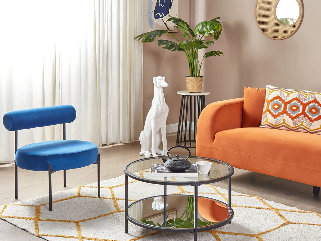 Coffee Table BIRNEY Tempered Glass Black
