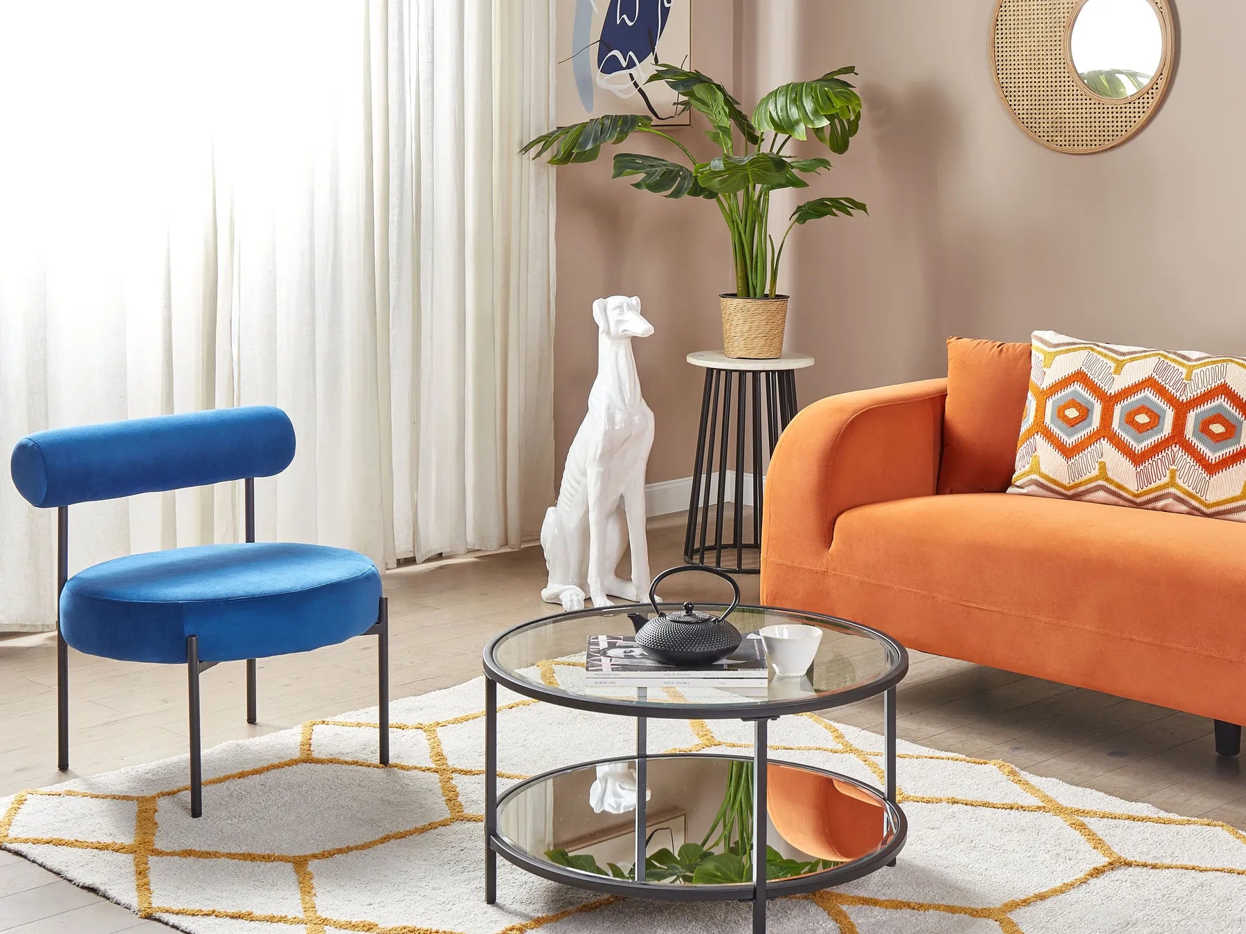 Coffee Table BIRNEY Tempered Glass Black
