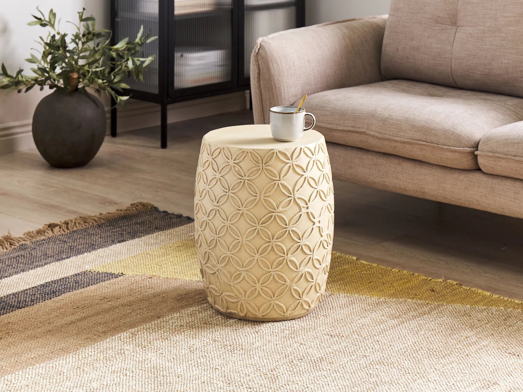 Side Table ZOGNO 33 cm 33 cm Light Beige