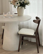 Set of 2 Dining Chairs LYNN Wood Dark Brown/ White