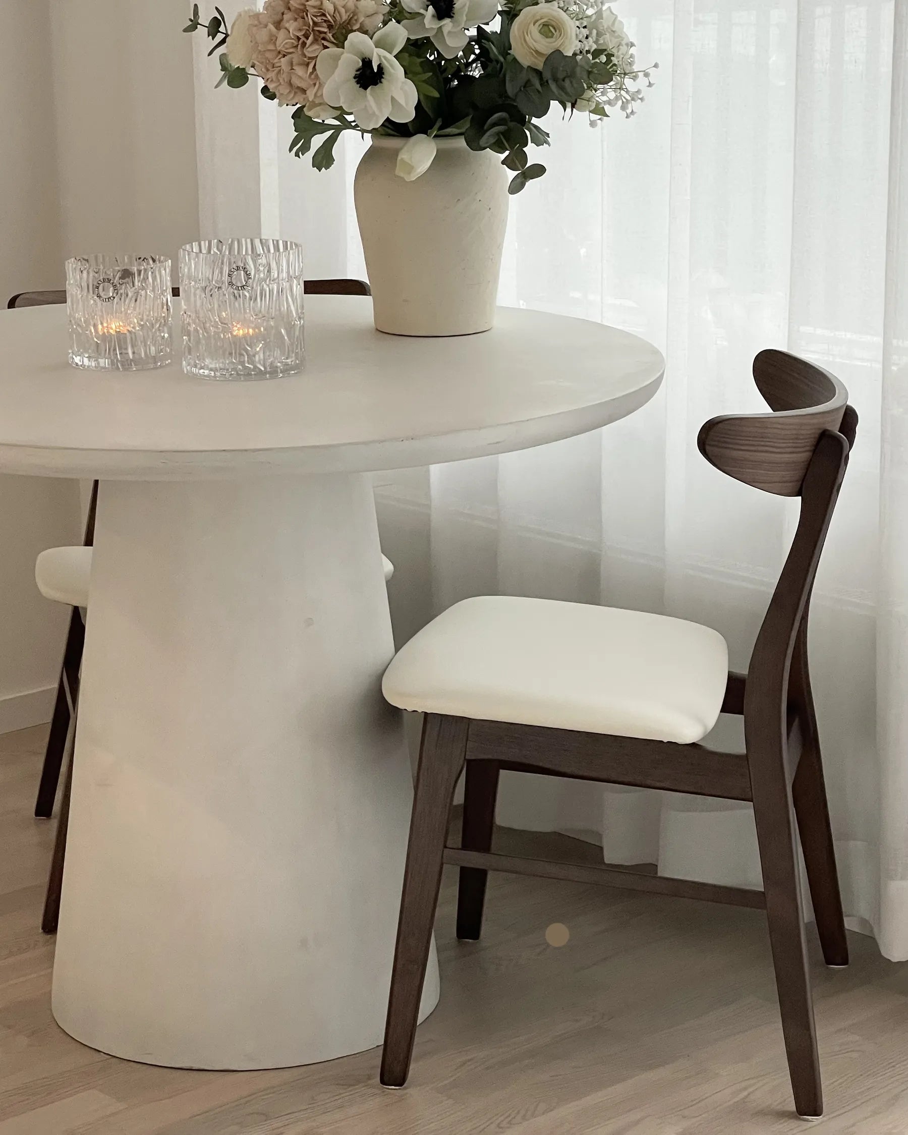 Set of 2 Dining Chairs LYNN Wood Dark Brown/ White