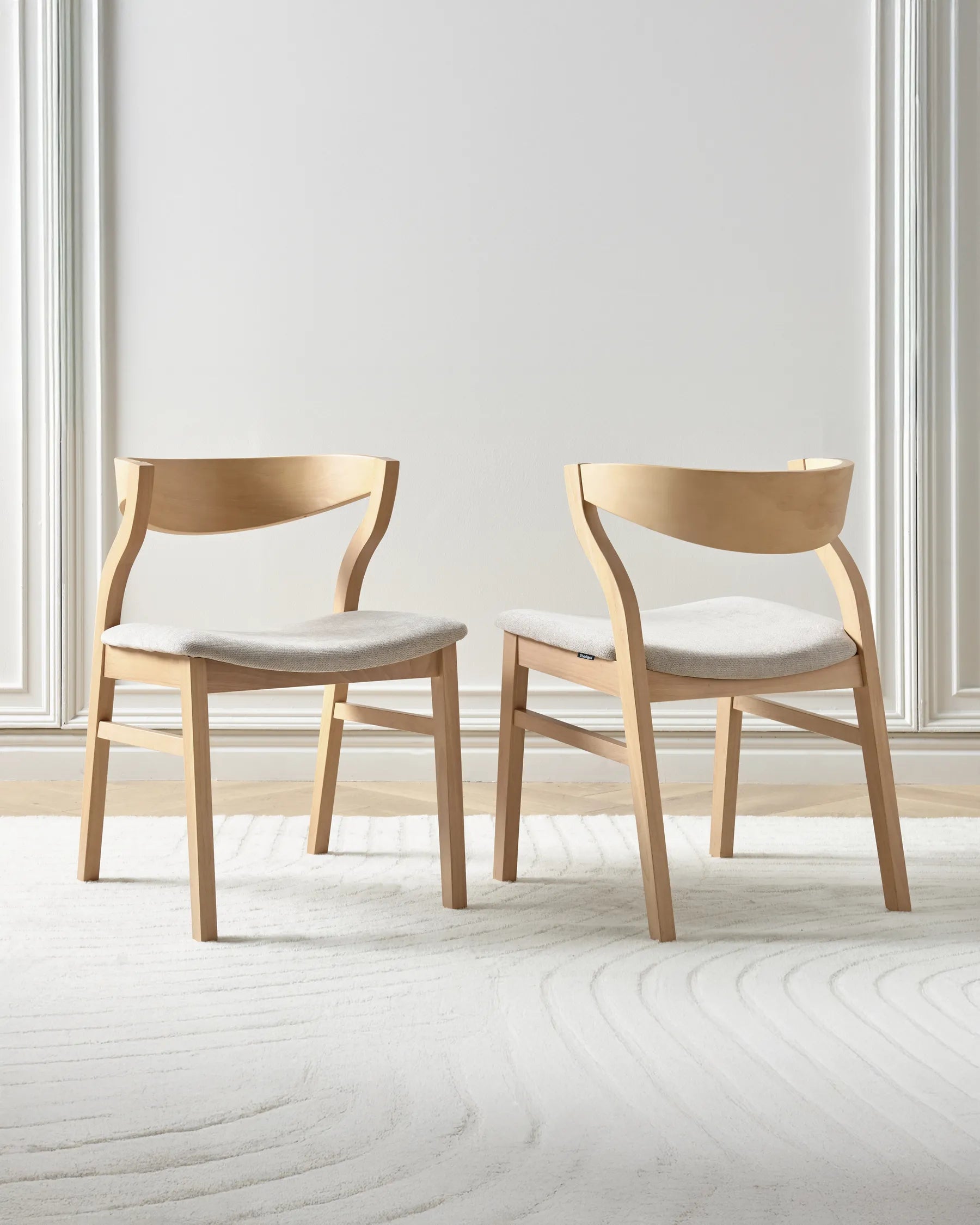 Set of 2 Dining Chairs MAROA Wood Beige