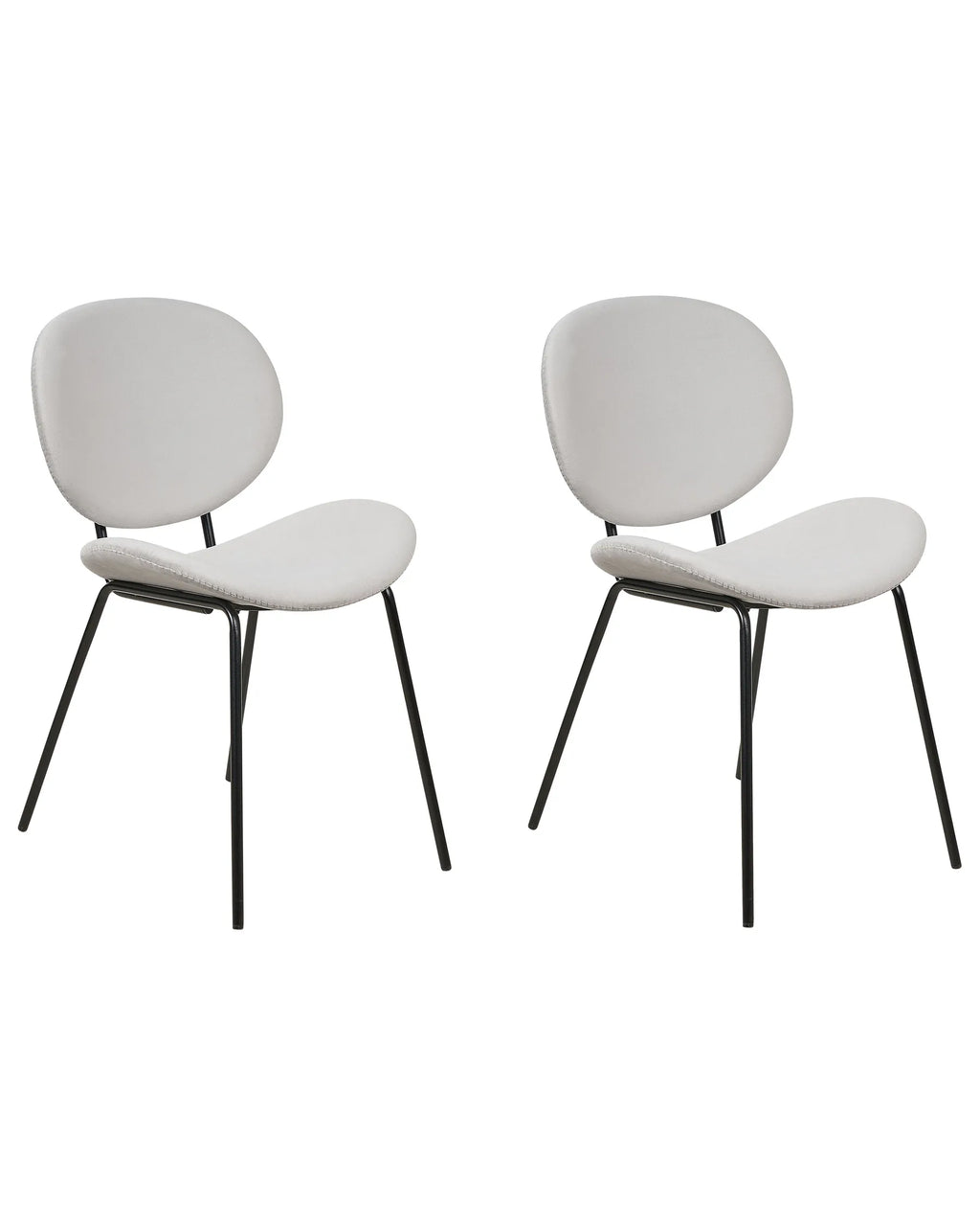 Set of 2 Dining Chairs LUANA Velvet Light Grey
