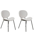 Set of 2 Dining Chairs LUANA Velvet Light Grey