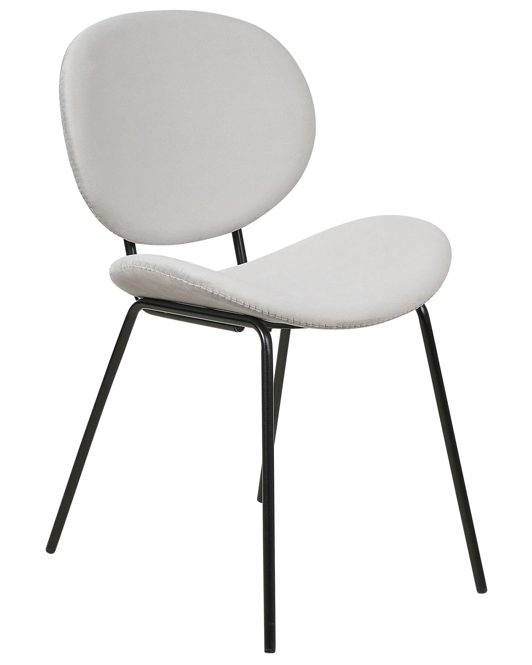 Set of 2 Dining Chairs LUANA Velvet Light Grey