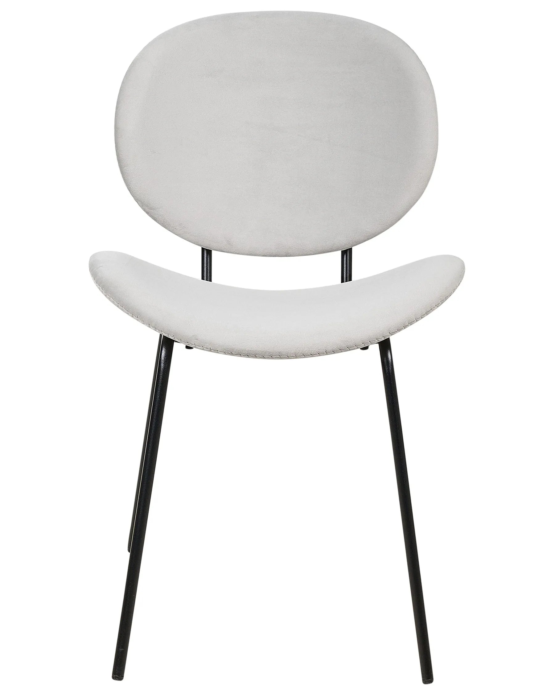 Set of 2 Dining Chairs LUANA Velvet Light Grey