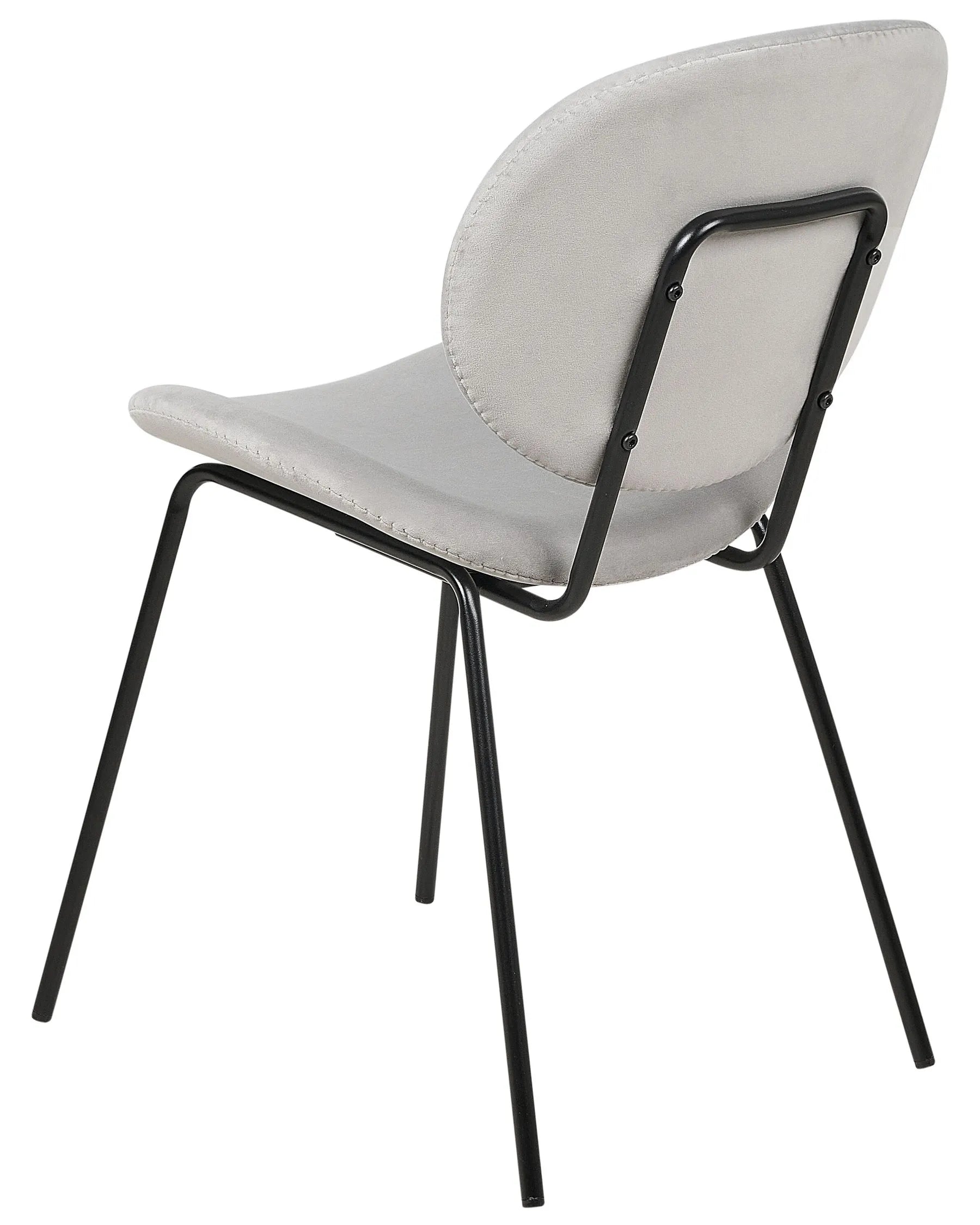 Set of 2 Dining Chairs LUANA Velvet Light Grey