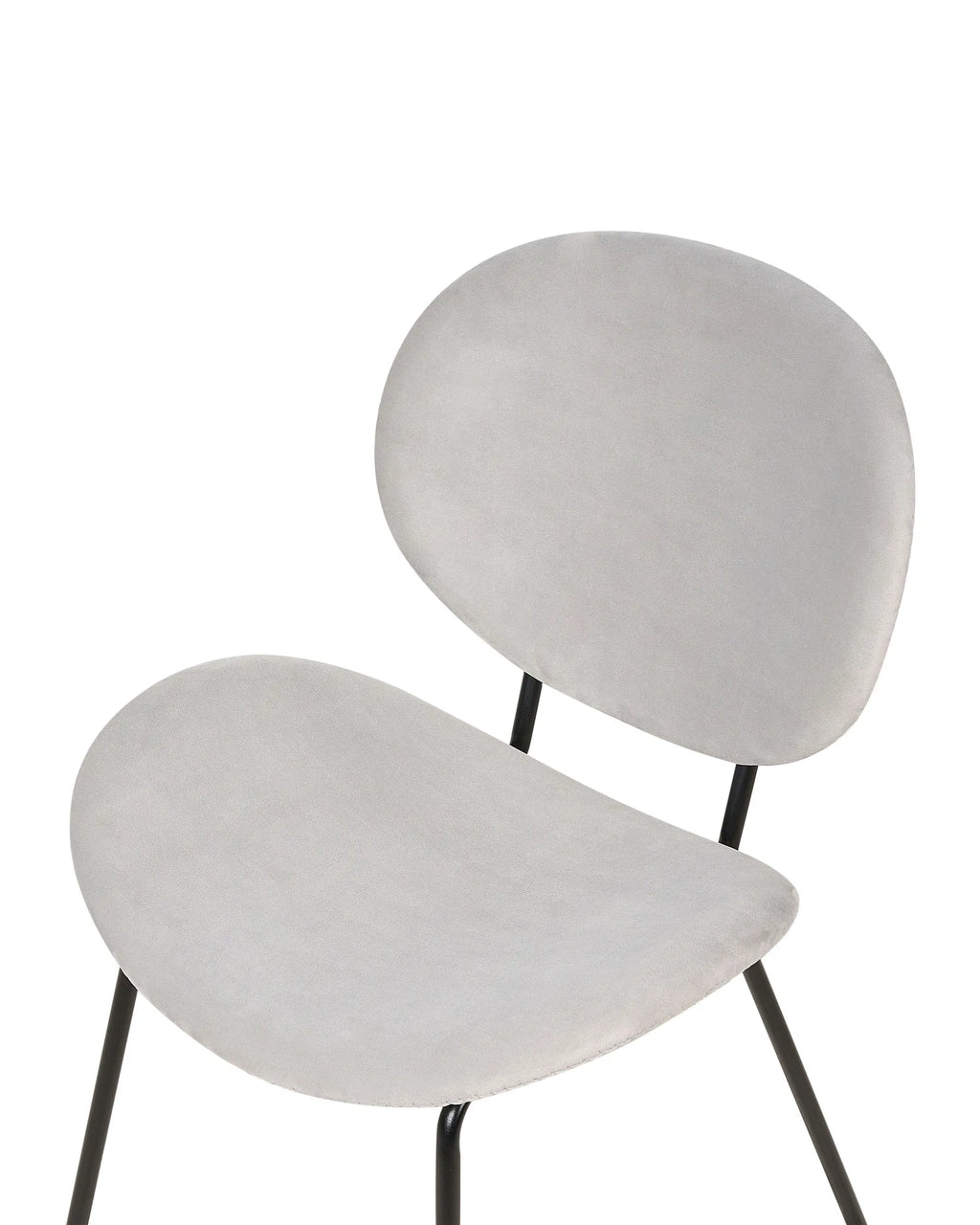 Set of 2 Dining Chairs LUANA Velvet Light Grey