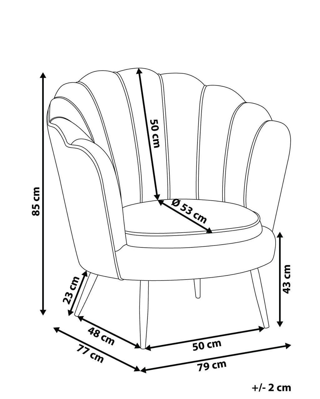 Armchair LOVIKKA Velvet Off-White