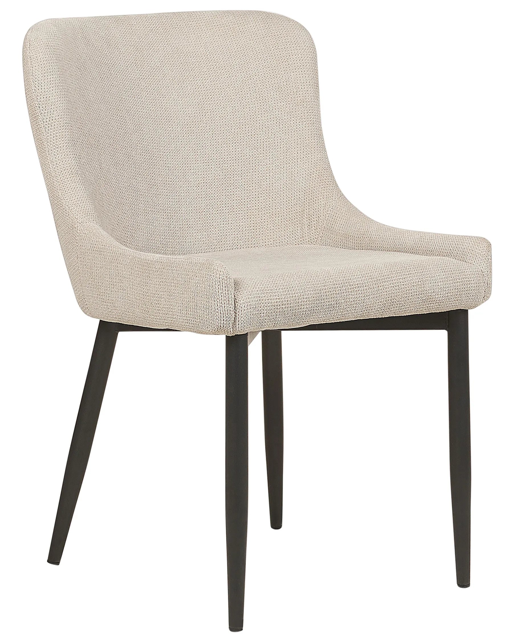 Set of 2 Dining Chairs EVERLY Fabric Light Beige