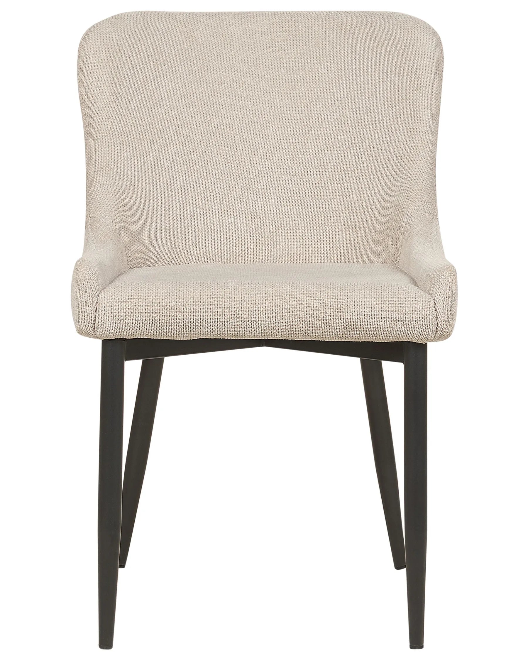 Set of 2 Dining Chairs EVERLY Fabric Light Beige