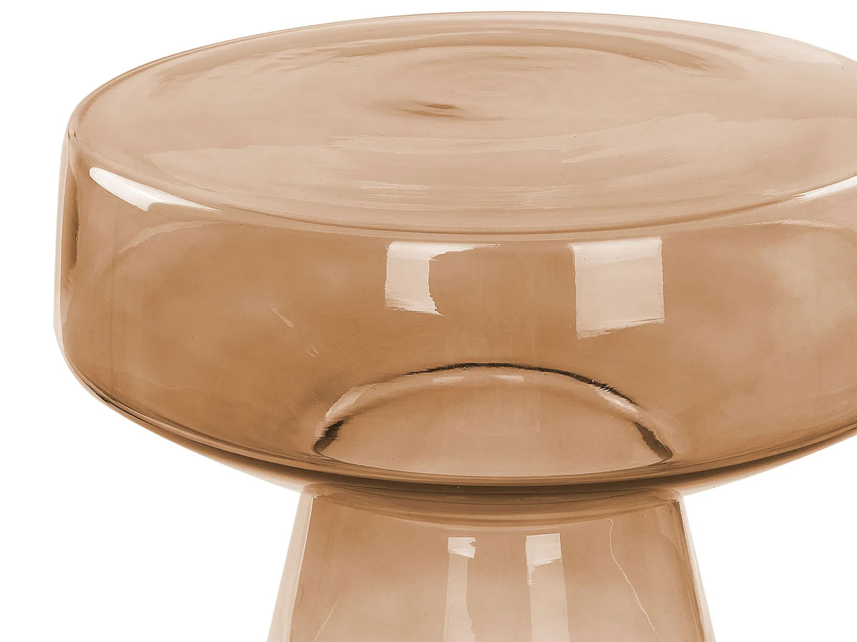 Side Table LAGUNA Glass Golden Brown