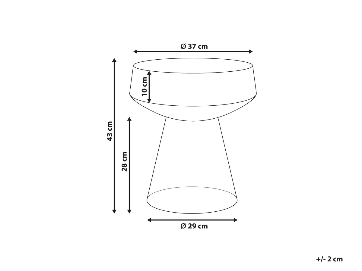 Side Table LAGUNA Glass Golden Brown
