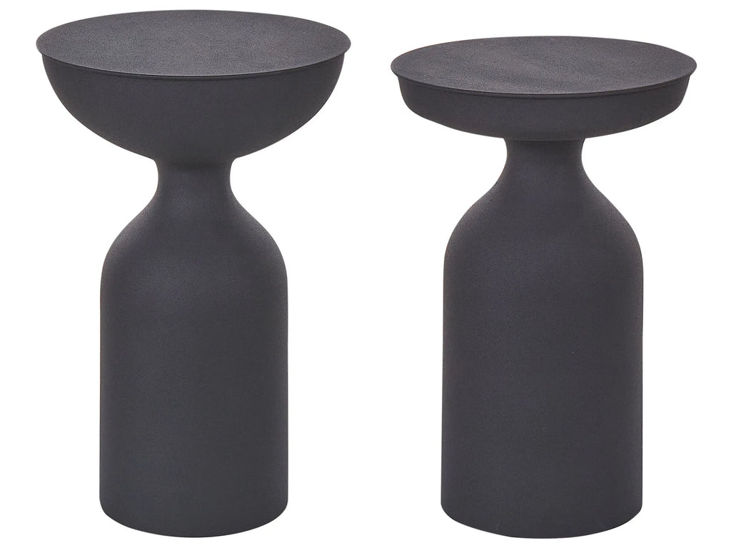 Set of 2 Side Tables COTA/TENJO Metal Black