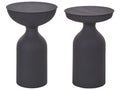 Set of 2 Side Tables COTA/TENJO Metal Black