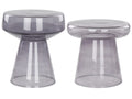 Set of 2 Side Tables LAGUNA/CALDERA Glass Grey