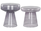 Set of 2 Side Tables LAGUNA/CALDERA Glass Grey