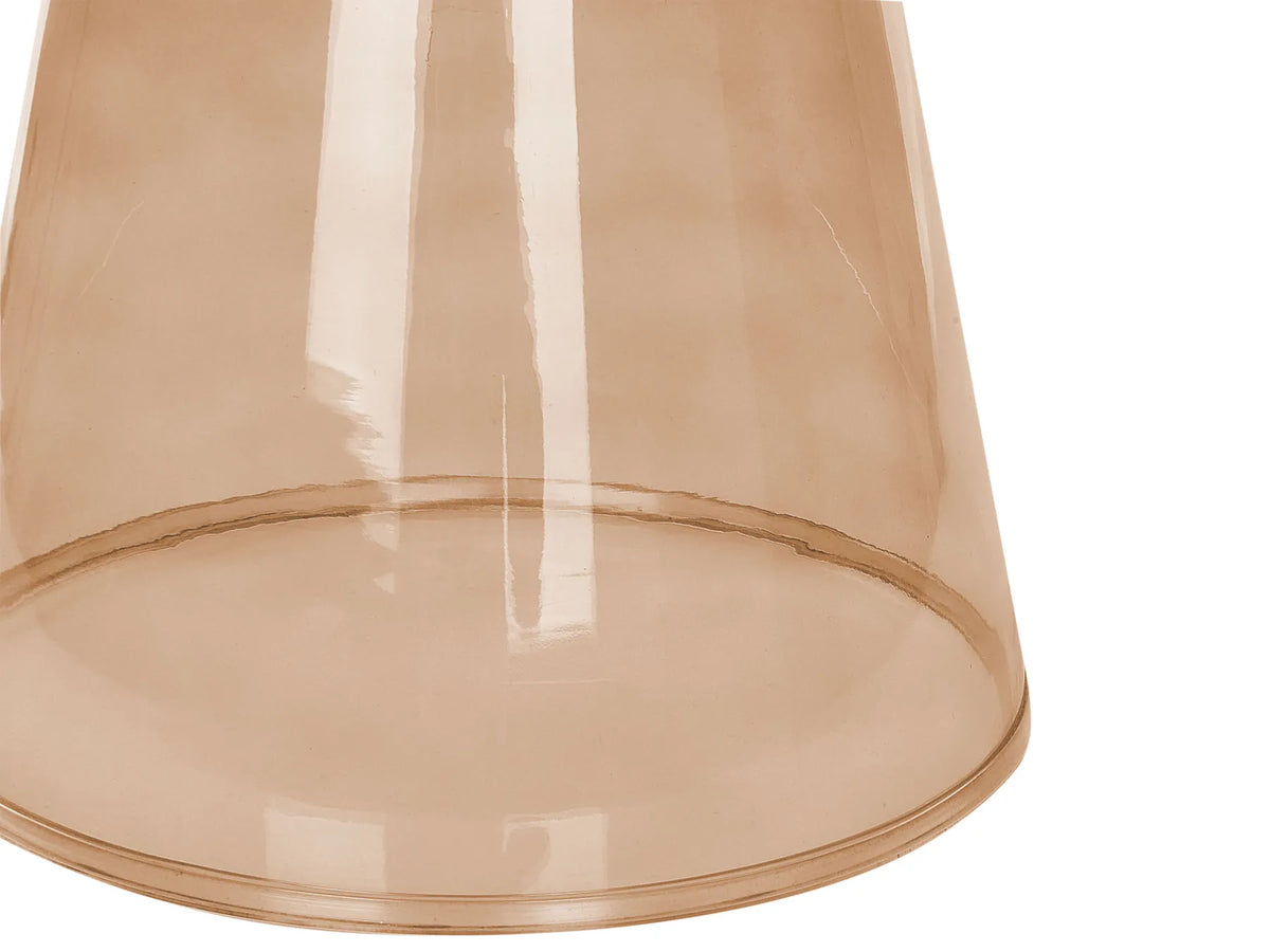 Set of 2 Side Tables LAGUNA/CALDERA Glass Golden Brown