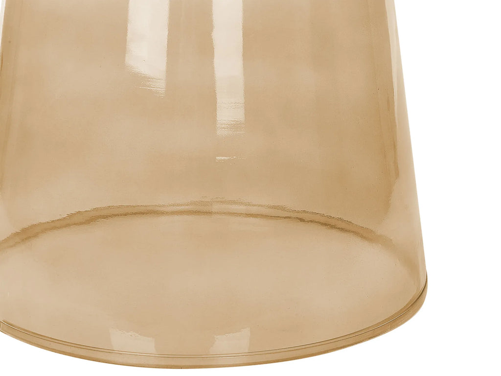 Set of 2 Side Tables LAGUNA/CALDERA Glass Golden Brown