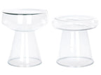 Set of 2 Side Tables LAGUNA/CALDERA Transparent