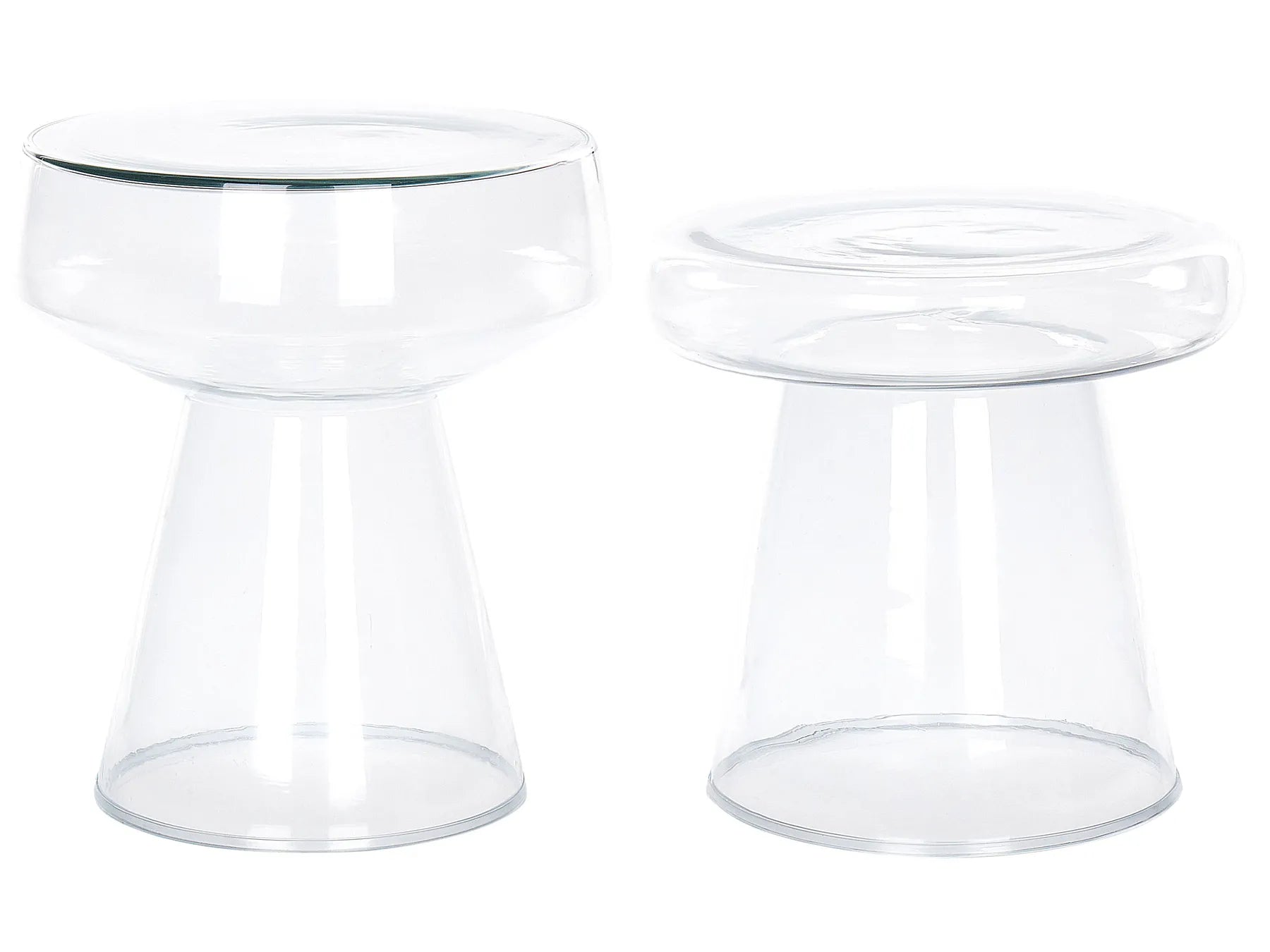 Set of 2 Side Tables LAGUNA/CALDERA Transparent