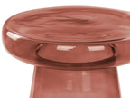 Set of 2 Side Tables CASTARA CALDERA Glass Red — material and finish detail