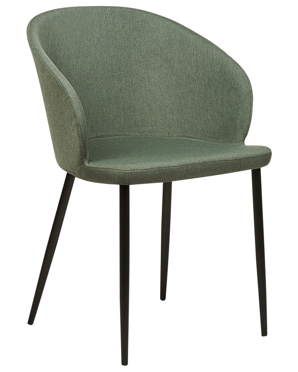 Set of 2 Dining Chairs MASON Fabric Dark Green