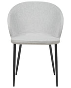 Set of 2 Dining Chairs MASON Fabric Light Grey