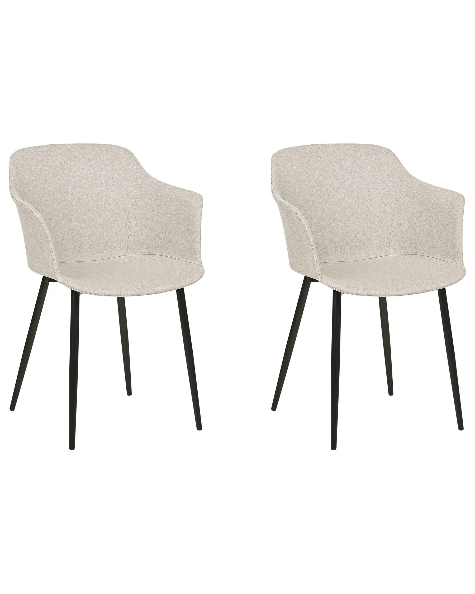Set of 2 Dining Chairs ELIM Fabric Light Beige