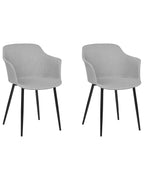 Set of 2 Dining Chairs ELIM Fabric Light Grey