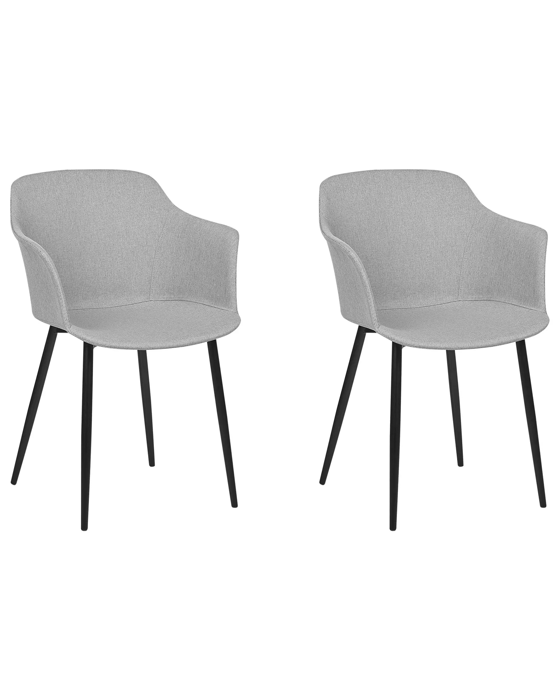 Set of 2 Dining Chairs ELIM Fabric Light Grey