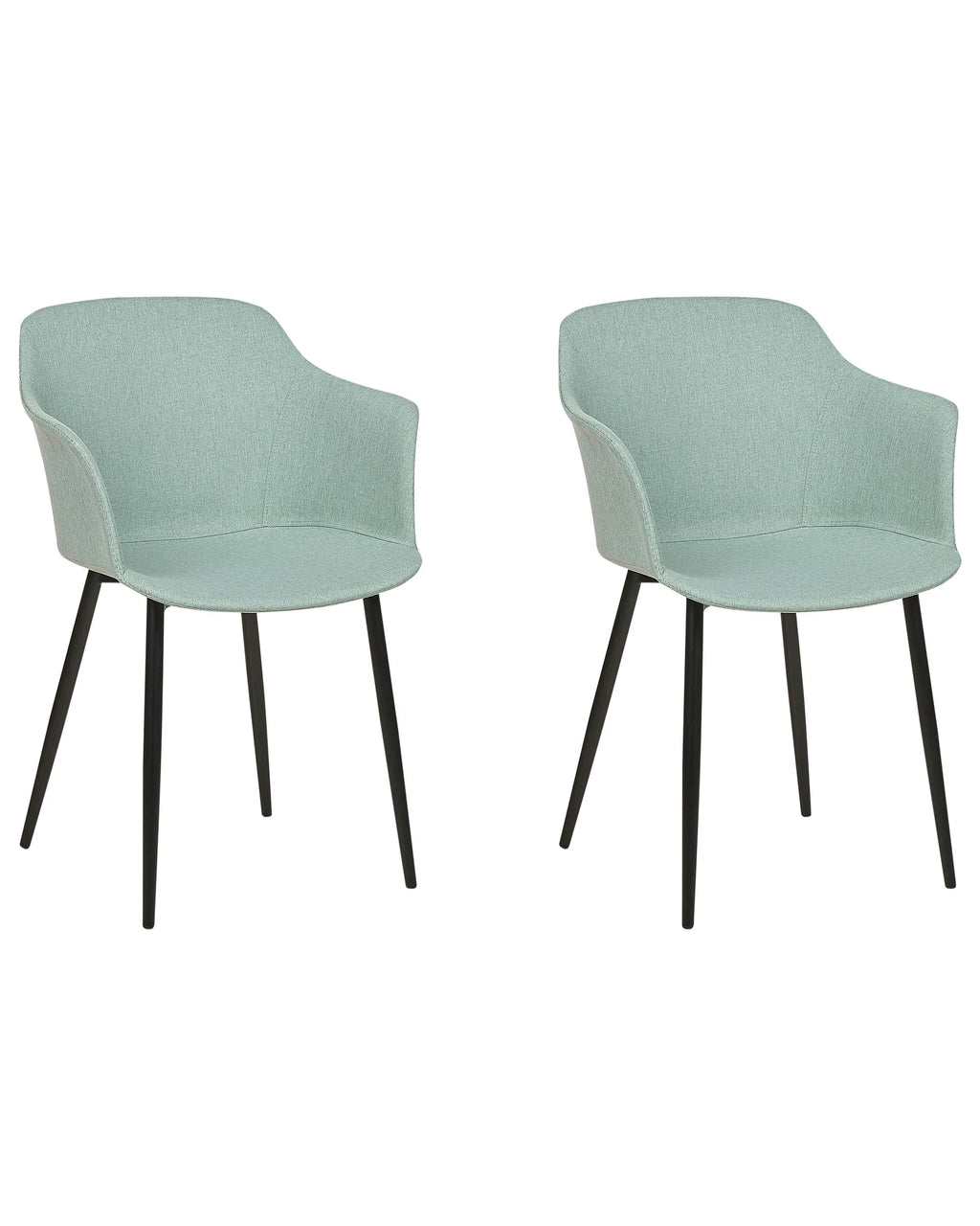 Set of 2 Dining Chairs ELIM Fabric Mint Green