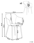 Set of 2 Dining Chairs ELIM Fabric Mint Green